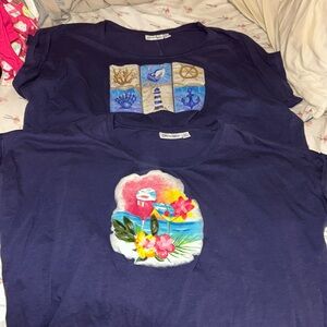 2 Kiwi Fresh Navy Tees - 3X